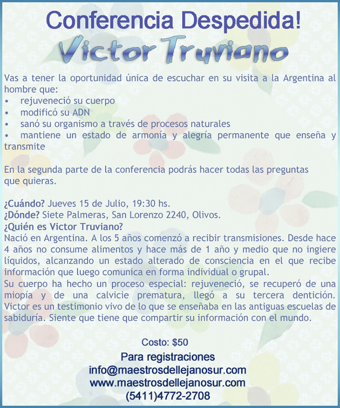 Conferencia en Argentina de Victor Truviano